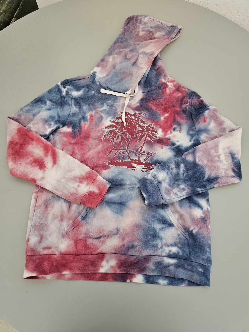 Hurley Girls Tie-Dye Hoodie in Pink, Blue & White